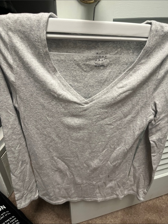 a new day Tops - a new day Heather Gray V-Neck Long Sleeve Tee